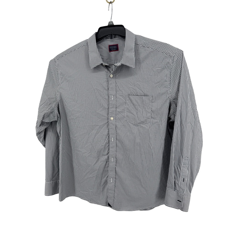 UNTUCKit Shirt Mens XXXL Black White Gingham Wagner Performance Stretch Shirt